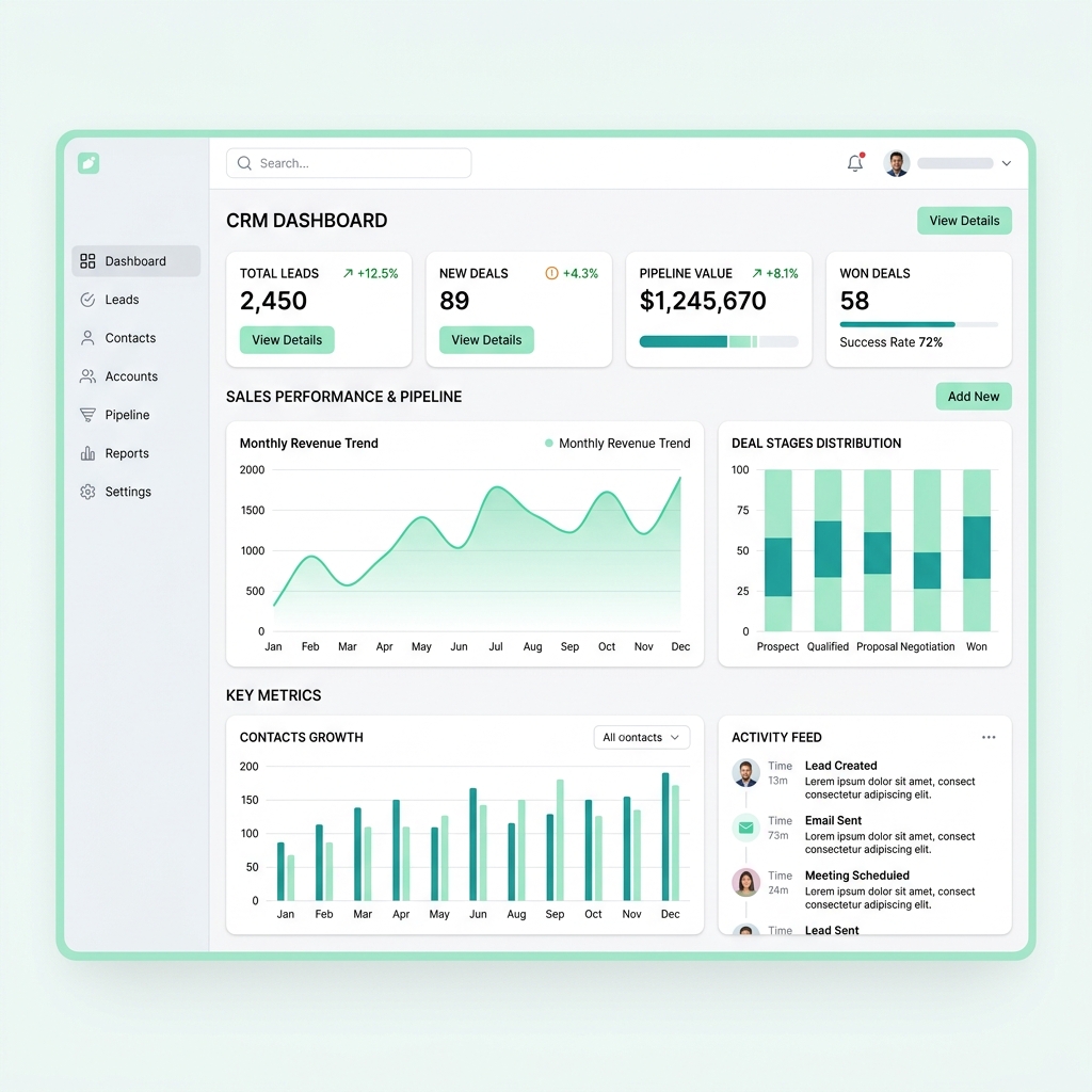 GreenCRM24 Dashboard Overview