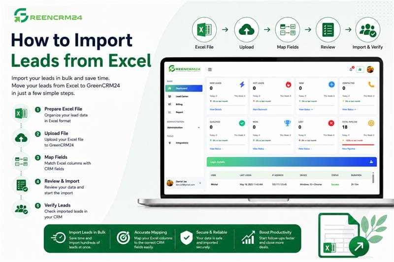 How to Import Leads from Excel in GreenCRM24