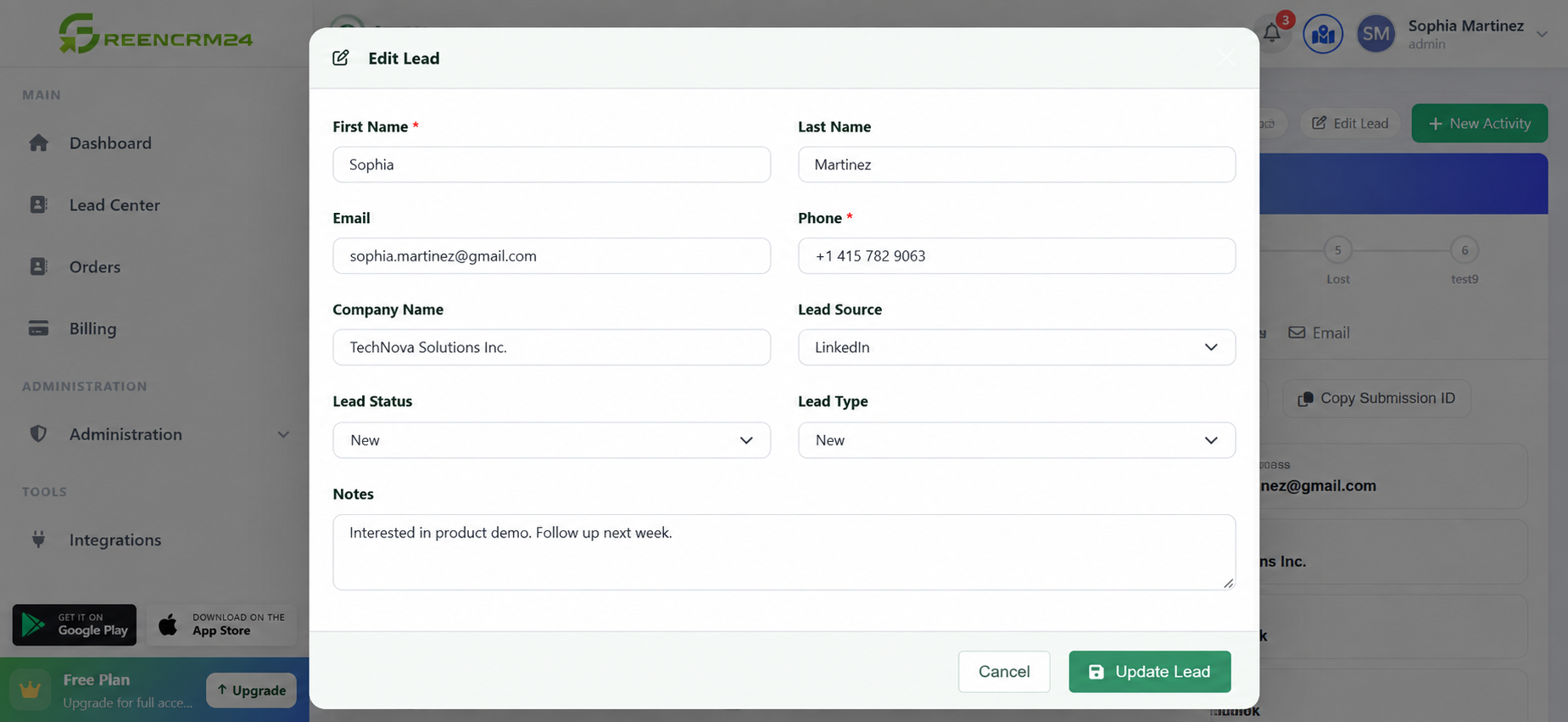 How to Edit a Lead in GreenCRM24